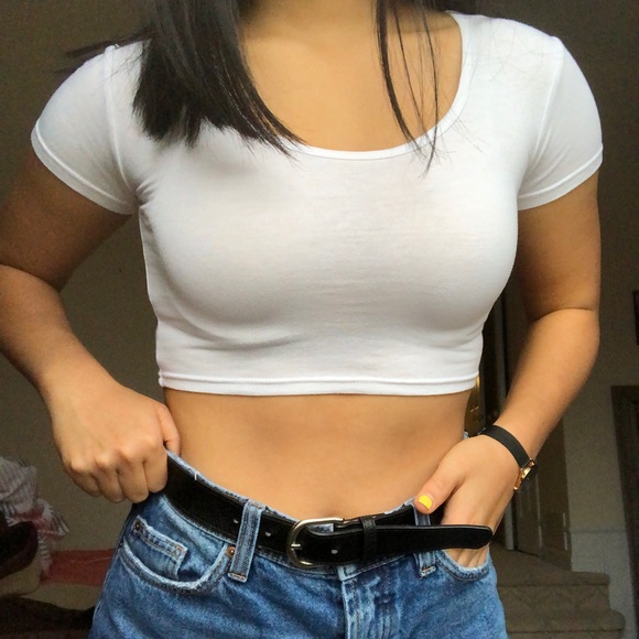 CROPPED WHITE TEE - Picture 1 of 1